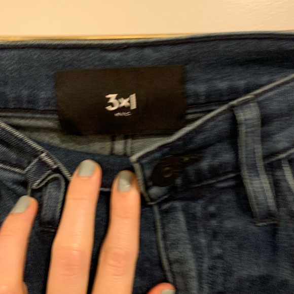 3x1 Stevie Straight Leg Jean Size 28 Esta Wash Denim Button Zip - Picture 2 of 7